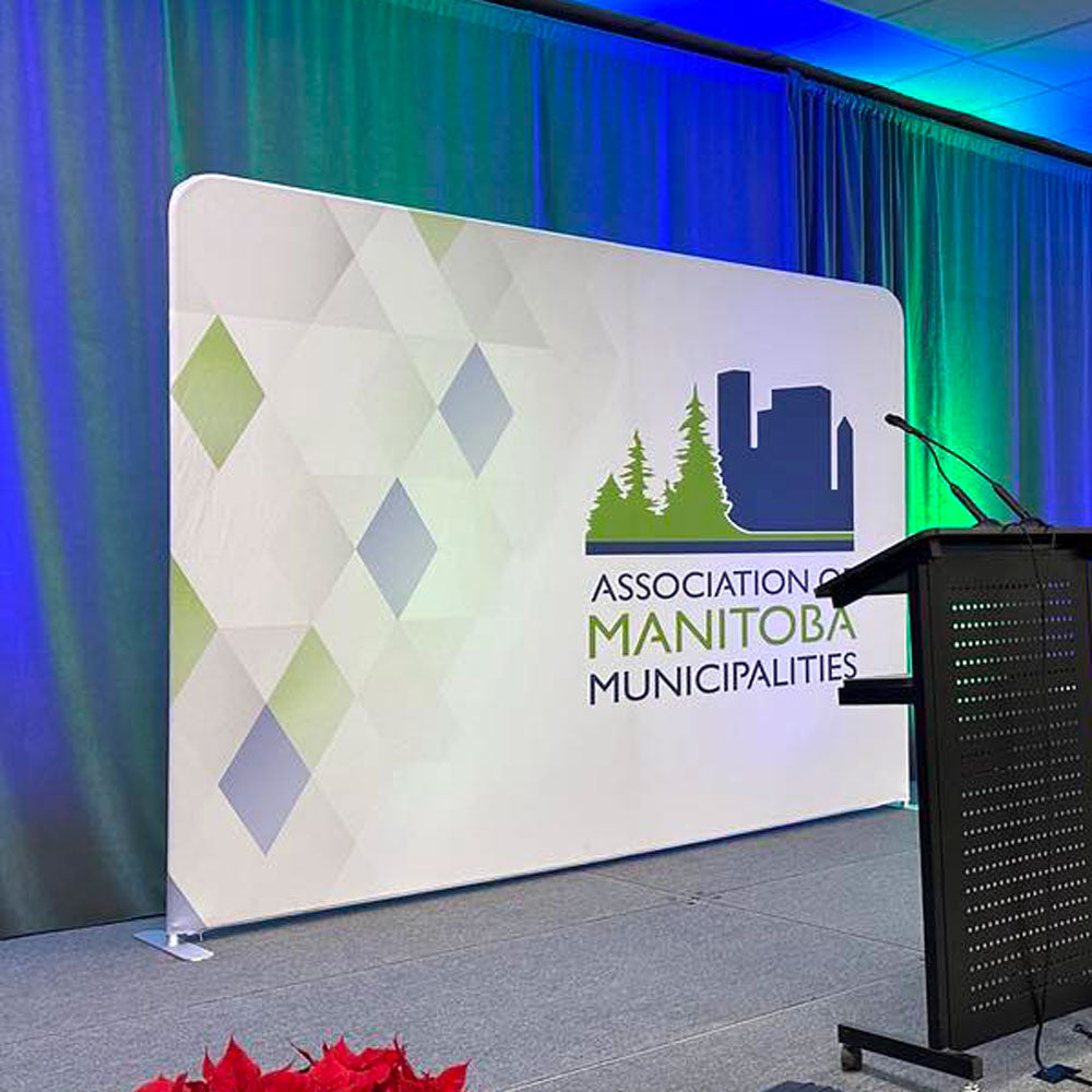 fabric backdrop media banner, fabric backdrop media banner Winnipeg, fabric backdrop media banner Manitoba, fabric backdrop media banner for event, fabric backdrop media banner for tradeshow, fabric backdrop media banner for reception, fabric backdrop media banner for event Winnipeg