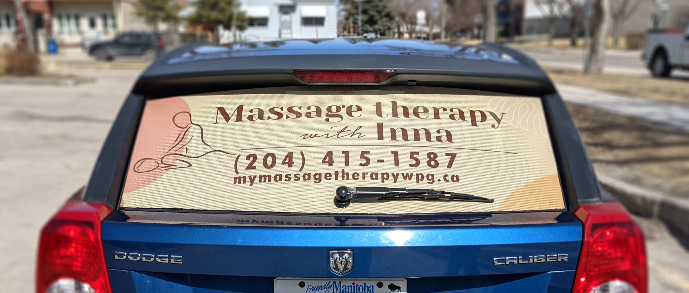 custom perforated car window decal winnipeg - iqonic design
