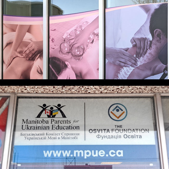 custom window decals graphics stickers, removable window decals graphics, permanent window decals graphics stickers, window decals graphics stickers Winnipeg, window decals graphics stickers Manitoba, window decals graphics stickers fast,  double-sided decals