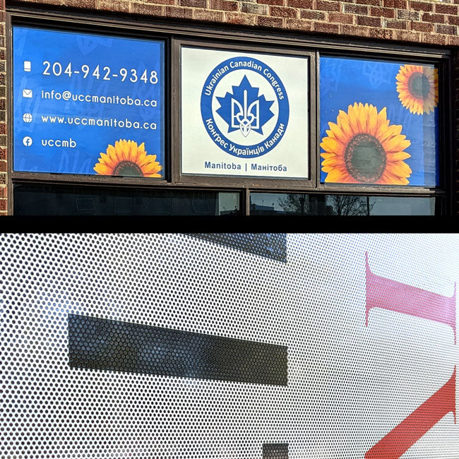 custom perforated window decals graphics stickers, perforated window decals graphics stickers Winnipeg, perforated window decals graphics stickers Manitoba, perforated window decals graphics stickers fast