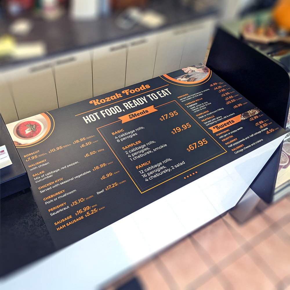 table decal, table wrap, table menu decal Winnipeg, restaurant menu Winnipeg,  vinyl wall decals, office business logo wall decal, office decal install, office decal design, custom wall decals, wall murals, removable wall decals, permanent wall decals, wall decals Winnipeg, wall decals Manitoba, wall decals fast