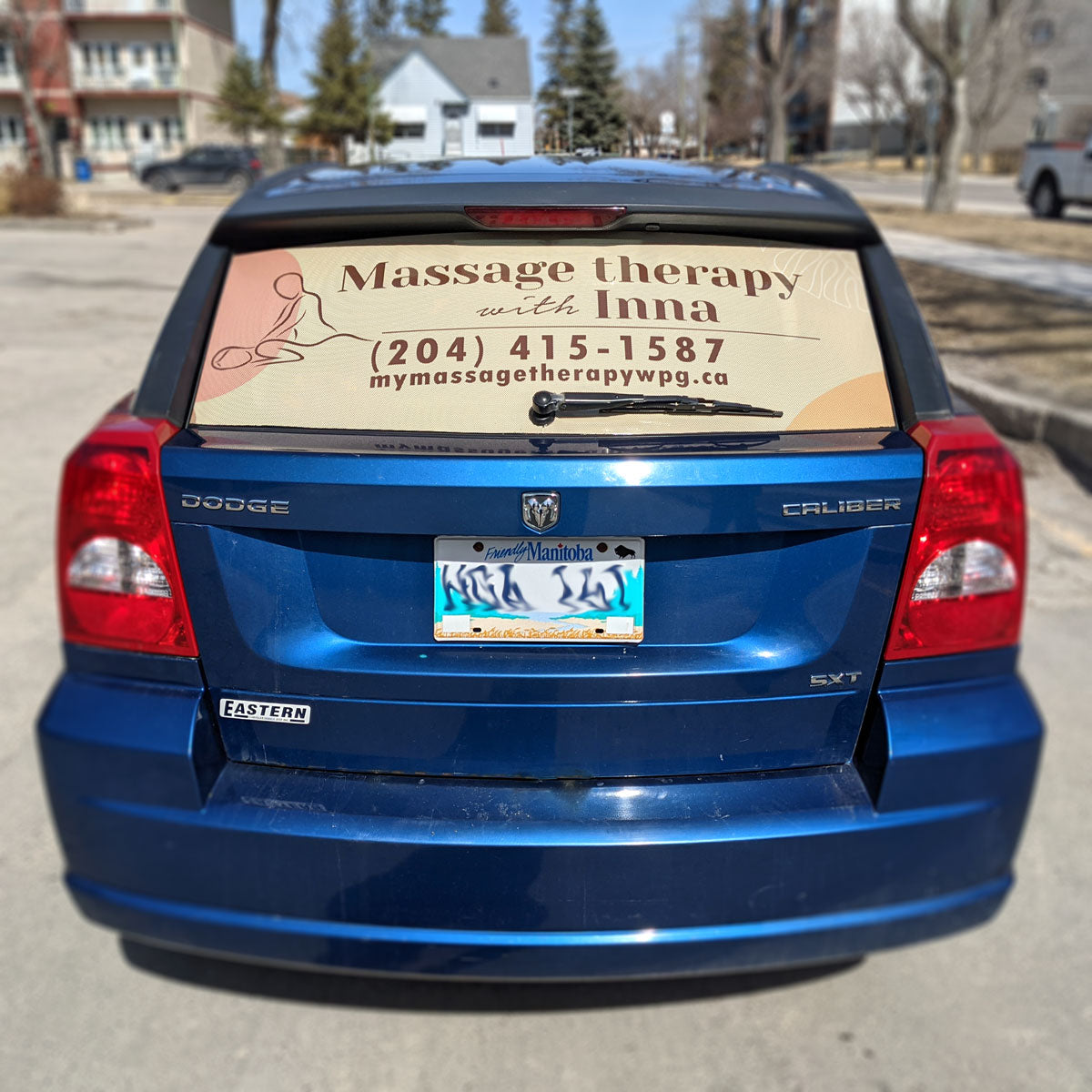 custom perforated car window decal winnipeg - iqonic design
