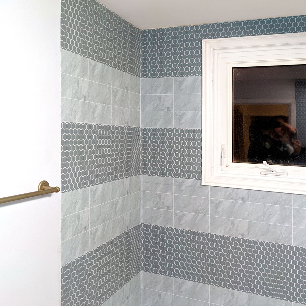 shower renovation, bathroom decal, shower decal, bathroom renovation, bathroom decal installation, washroom decals, washroom renovation, wall murals, removable wall decals, permanent wall decals, wall decals Winnipeg, wall decals Manitoba, wall decals fast