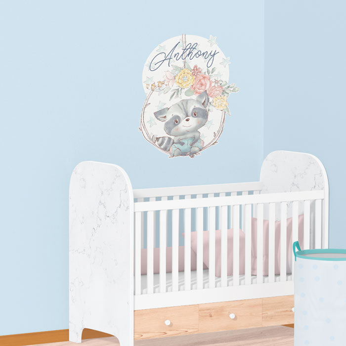 iqonic design winnipeg home decor removable wall decals for kids room cute raccoon boy